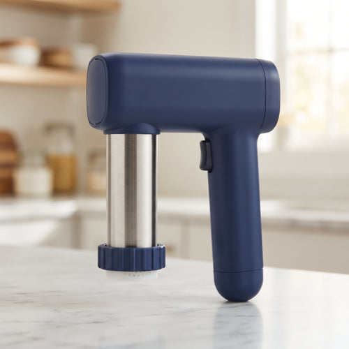 Macchina per la pasta elettrica portatile blu con cilindro in acciaio inox